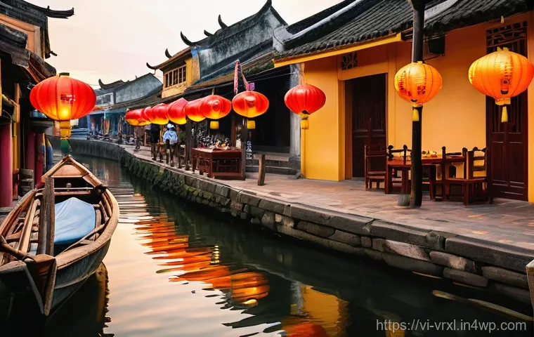 가상현실 여행에서의 사용자 니즈 - **Prompt:** "A vibrant, hyper-realistic, and highly detailed image of Hoi An Ancient Town in Vietnam...