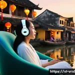 가상현실 여행에서의 기술적 발전 - Virtual Serenity in Hoi An's Ancient Embrace**

**Prompt:** A young woman, casually dressed in light...